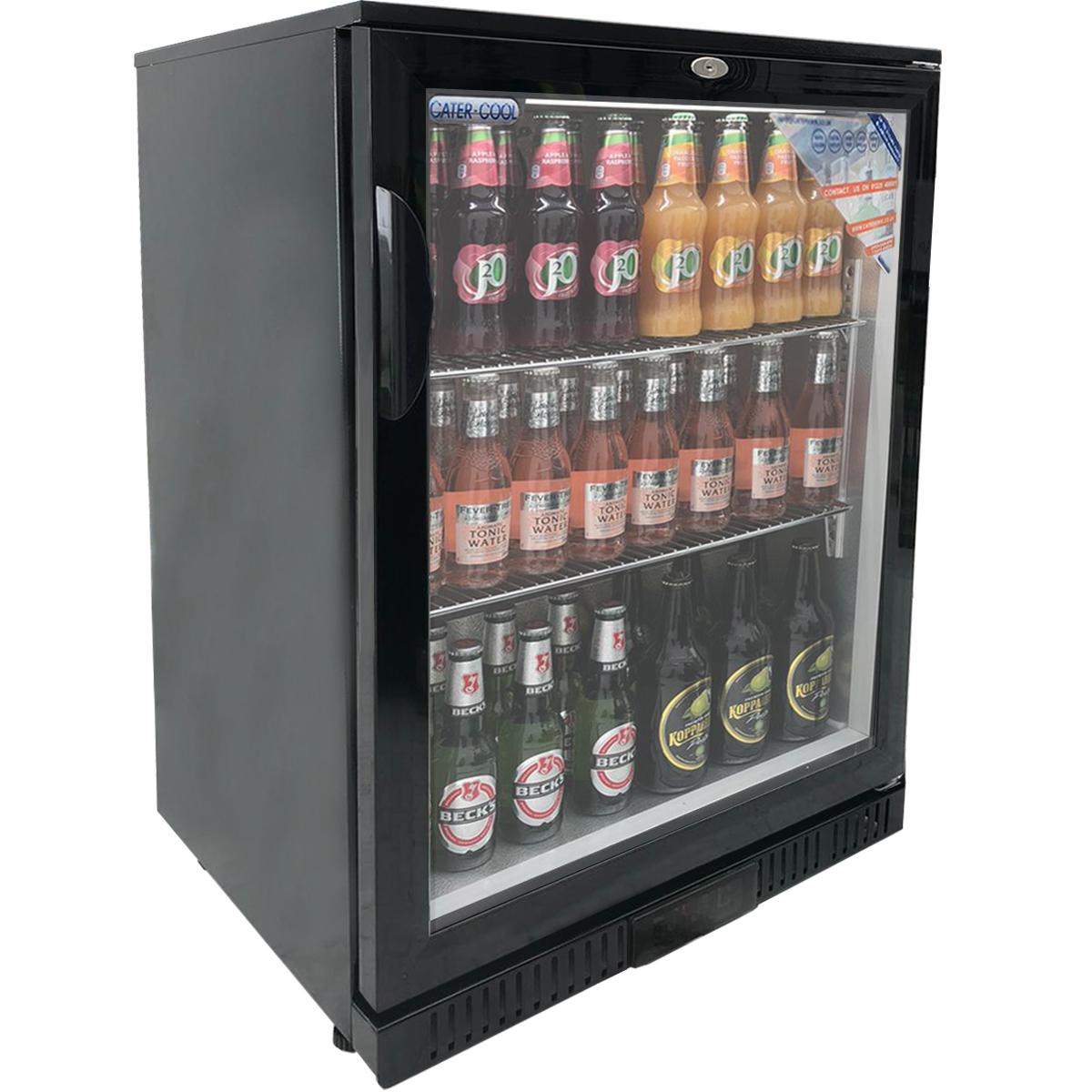 CaterCool CK0500LED Single Door Black Bottle Cooler With LED Lighting