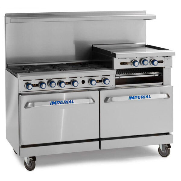 Imperial IR6RG24 6 Burner Open Top Double Oven with 610mm RSD Griddle