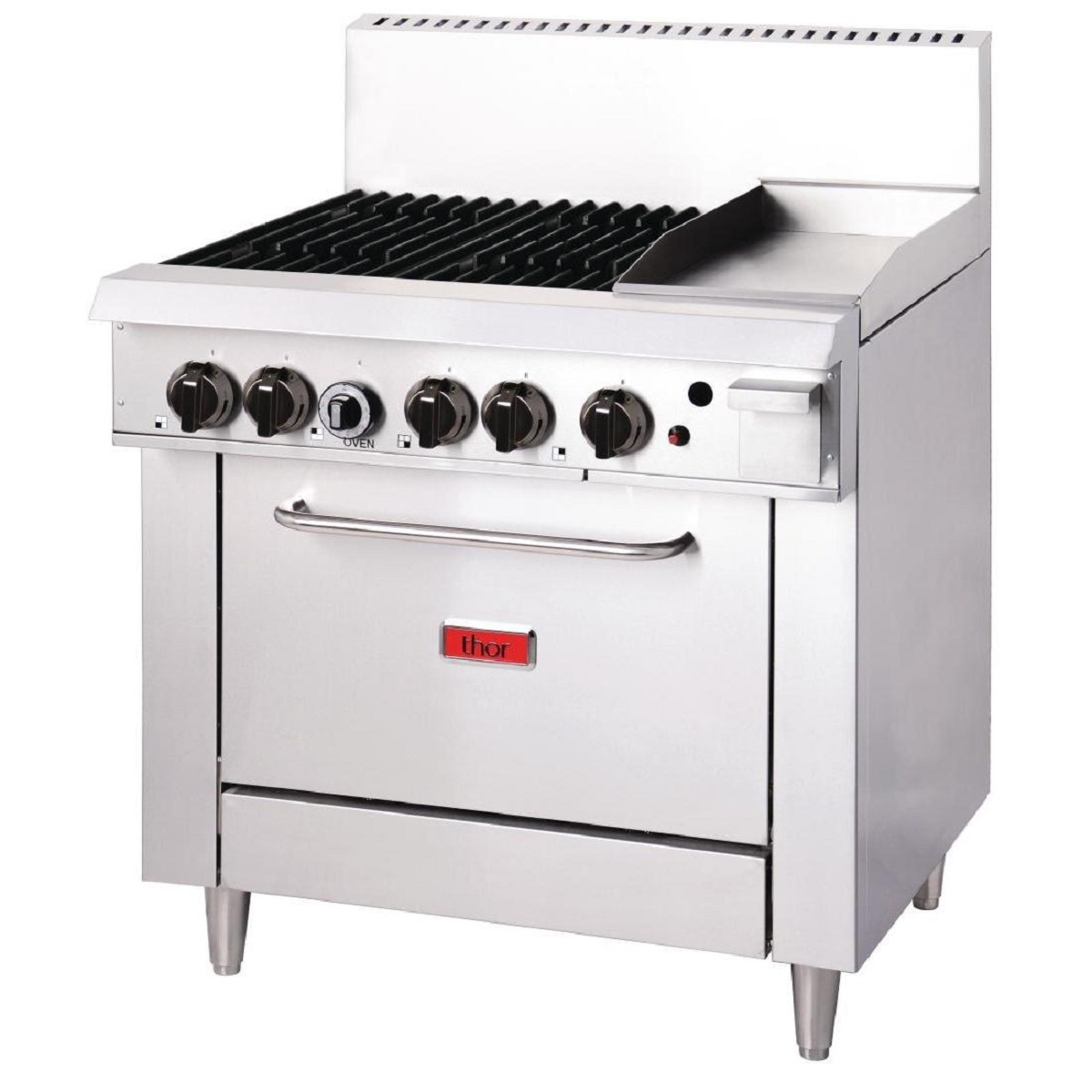 Thor 4 Burner Oven Range with 305mm BuiltIn Griddle. GL174N