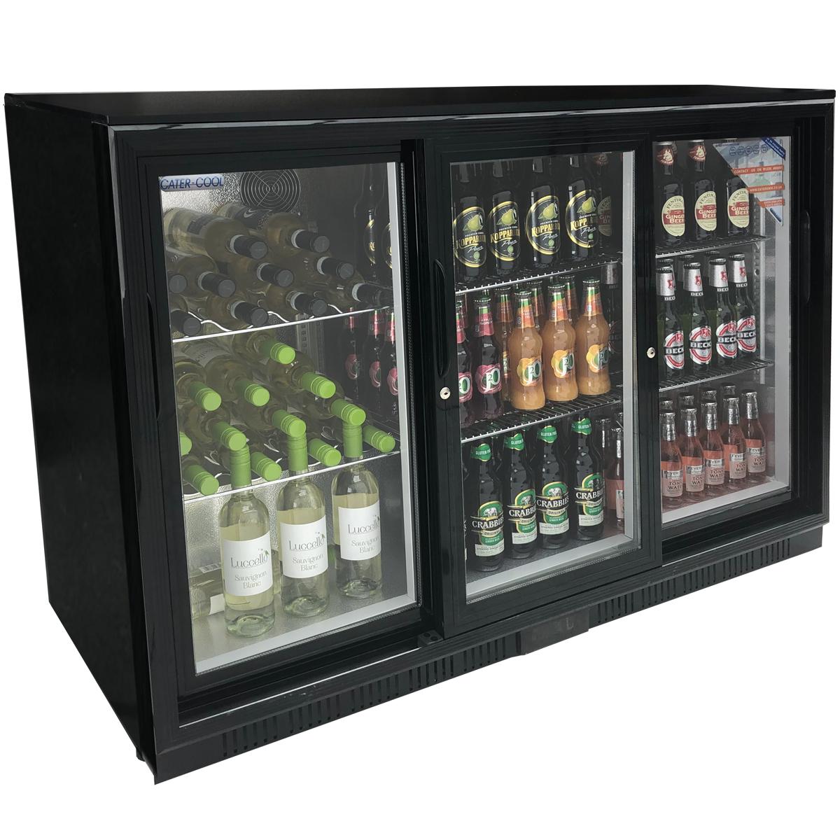 CaterCool CK1303LED Commercial Triple Sliding Door Bottle Cooler