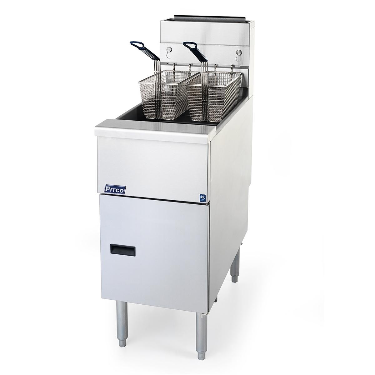 Pitco VF35 Single Tank, Twin Basket ECONOMY Gas Fryer 18-Litre ...