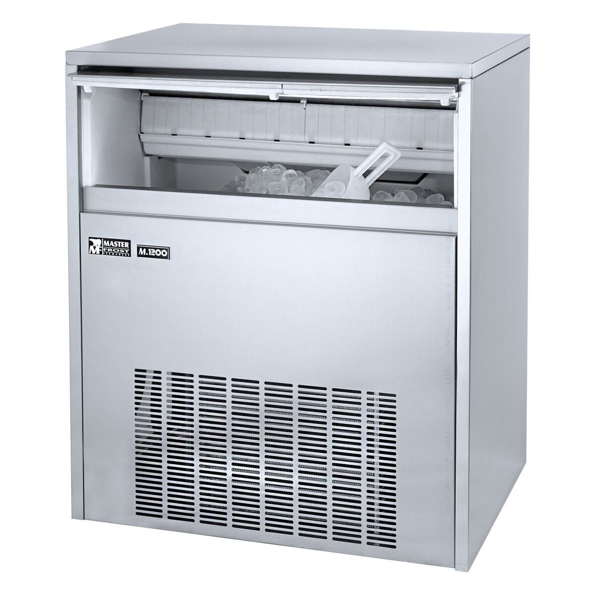 Masterfrost M1200 Gourmet Ice Maker, 120kg/24hrs, 50kg Bin.