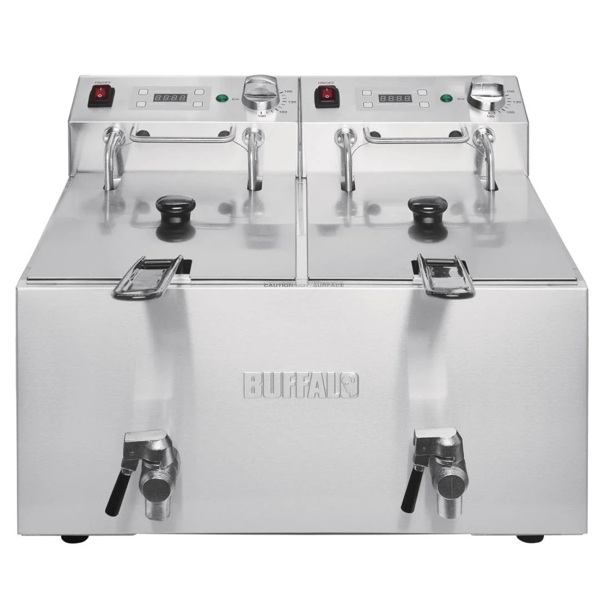 Buffalo FC375 Twin Tank 2x8Ltr Countertop Fryer with Taps